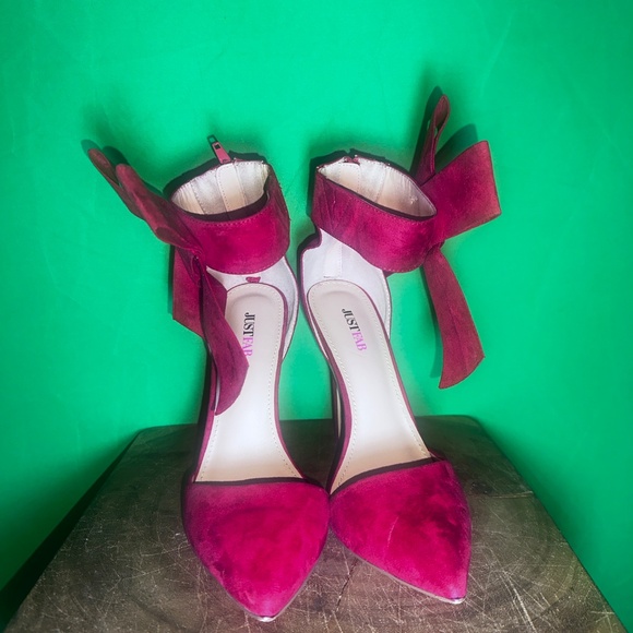 JustFab Red Bow Heel - Picture 3 of 9